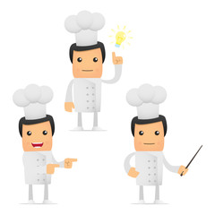 set of funny cartoon chef