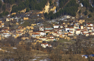 Obraz premium Old Greek traditional village named Antartiko in Greece