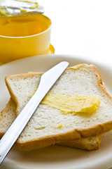 Bread with knife and butter