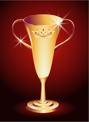 Golden trophy cup