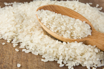 rice grain in spoon