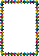 Multicolored cubes frame