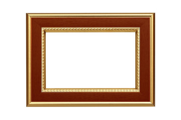 Gold-brown frame isolated on white background