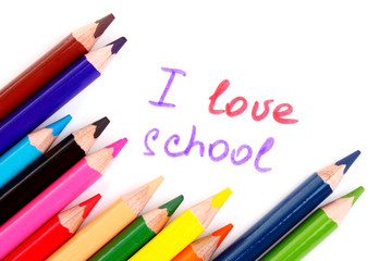 Color pencils isolated on white background