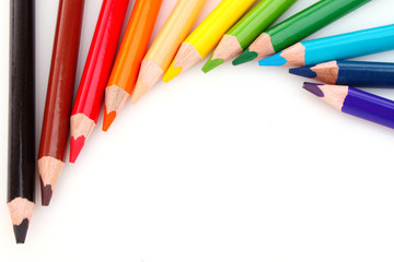 Color pencils isolated on white background
