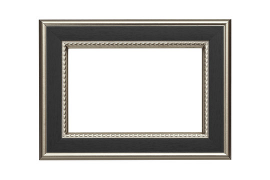 Silver-black frame isolated on white background