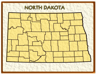 North Dakota USA state map seal emblem federal america