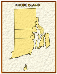 Rhode Island USA state map seal emblem federal america