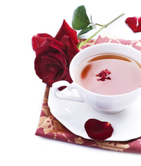 Healthy Tea with rose petals