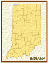 Indiana USA state map seal emblem federal america