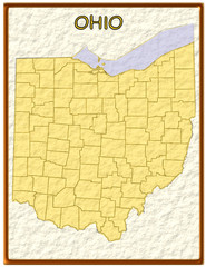 Ohio USA state map seal emblem federal america