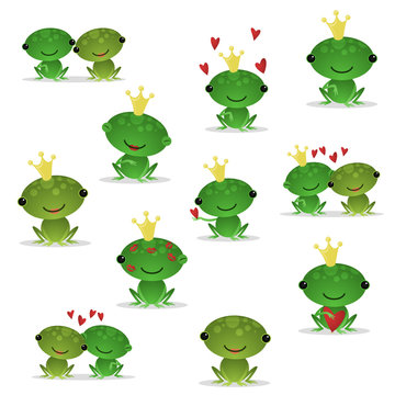 Cute vector frogs 1