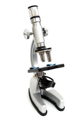 steel Microscope isolated on a white background
