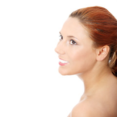 Naklejka premium Piękna młoda kobieta kaukaski portret