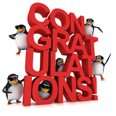 The 3d penguins would like to congratulate you