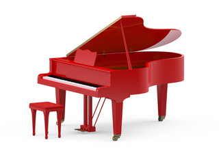 Red grand piano