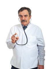 Middle aged doctor man with stethsocope