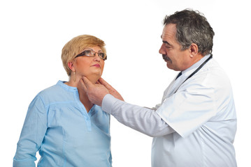 Mature endocrinologist with patient woman