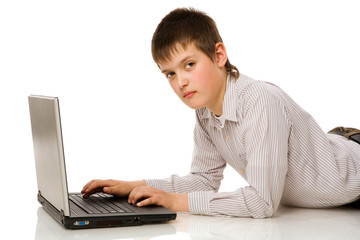 Boy Surfing the net