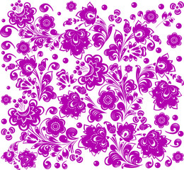 floral lilac decoration on white