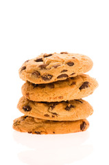 Chocolate Chip Cookies isolated on the white