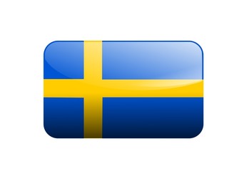 Web button with the flag of sweden