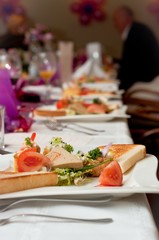 An elegant holiday table setting with fresh food
