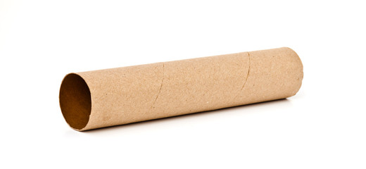 empty large tissue paper roll isolated on white background