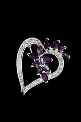 heart vintage brooch