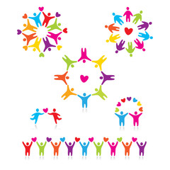 Naklejka premium people-connected-symbols