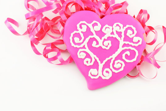 Pink Valentine Heart Cookie