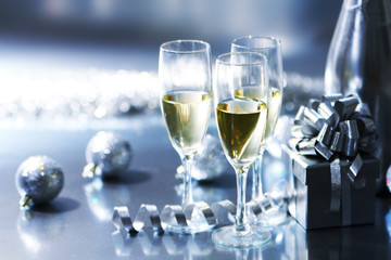 silver christmas card
