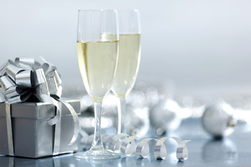 silver christmas card