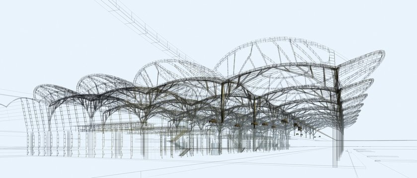 strutture progetto illustrazione rendering 3d