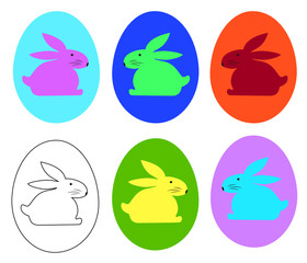 Deko u. Bastelbogen Ostereier mit Hase