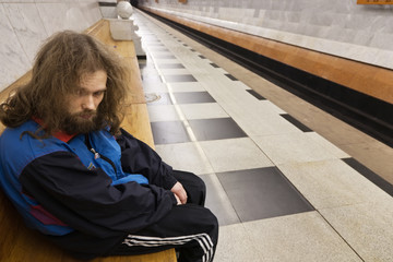 homeless madman on the bench