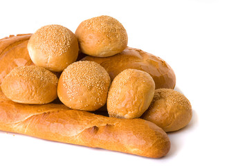 Bread isolated on white background