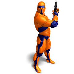science fiction male character in futuristic suit. 3D rendering