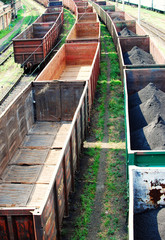 Freight cars in cargo port