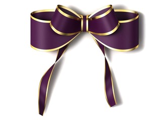 Purple ribbon with gold edging