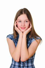 a teenage girl in studio