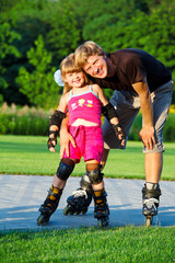 Dad and preschool daughter