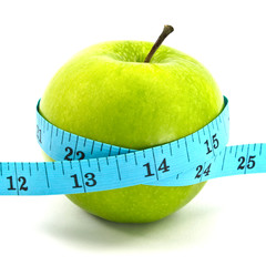 green apple with tape