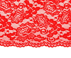 Red lace with pattern with form flower