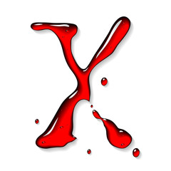 Red liquid letter