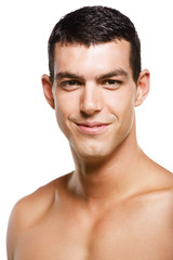 Handsome young man. Isolated on white background.