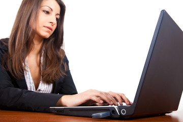 Businesswoman working on the laptop