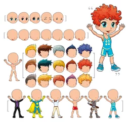 Deurstickers Avatar boy, vector illustration, isolated objects. © ddraw