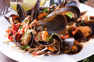 Spaghetti mit Muscheln