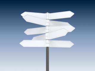 Blank sign post